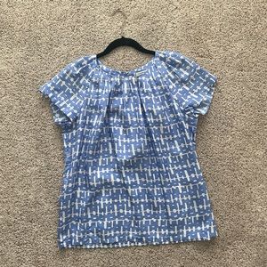 Blue and White colored blouse